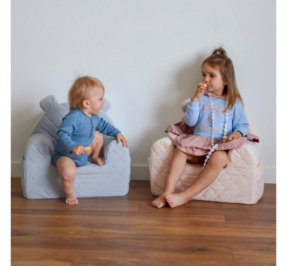 Fotoliu BabySteps Catifea Velvet Ursulet - imagine 6