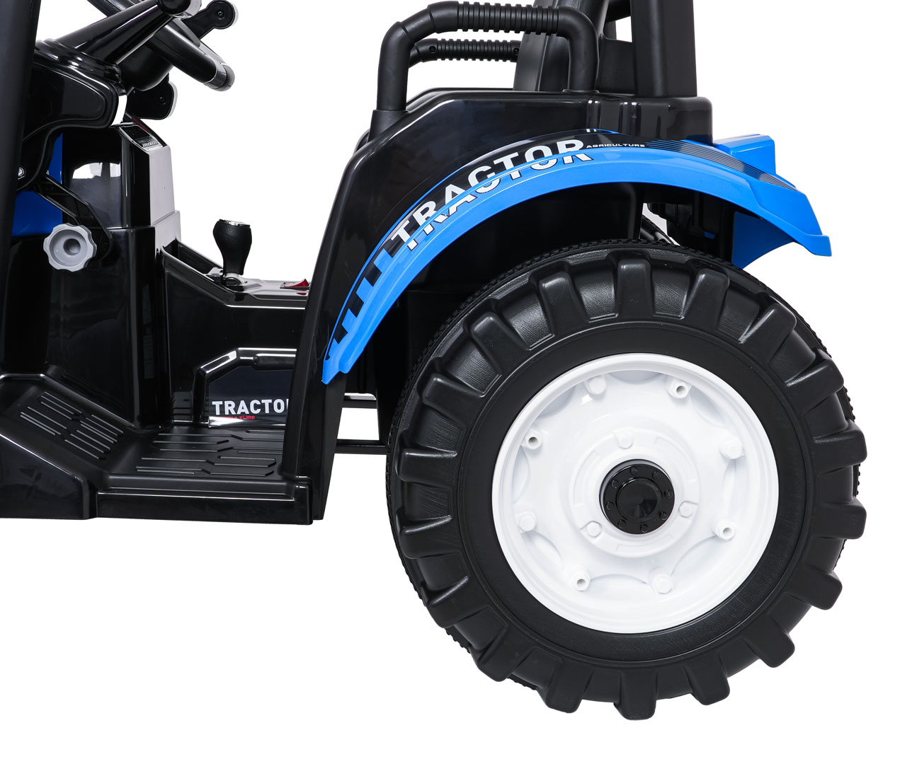 Tractor electric pentru copii Autokids cu remorca si cupa Mega D68 24V 400W, Albastru - Autokids.ro - imagine 5