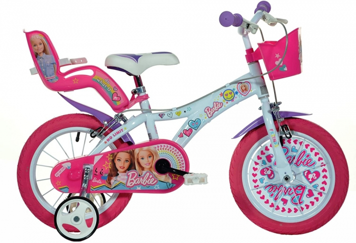 Bicicleta 16 inch Dino Bikes Barbie, cu Roti Ajutatoare