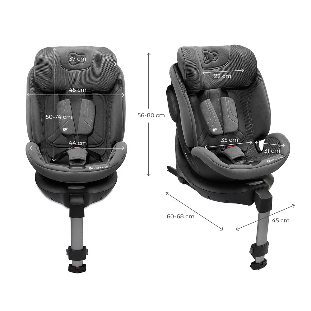 Kinderkraft Xrider 2 Grey - Scaun Auto Rotativ i-Size - imagine 4