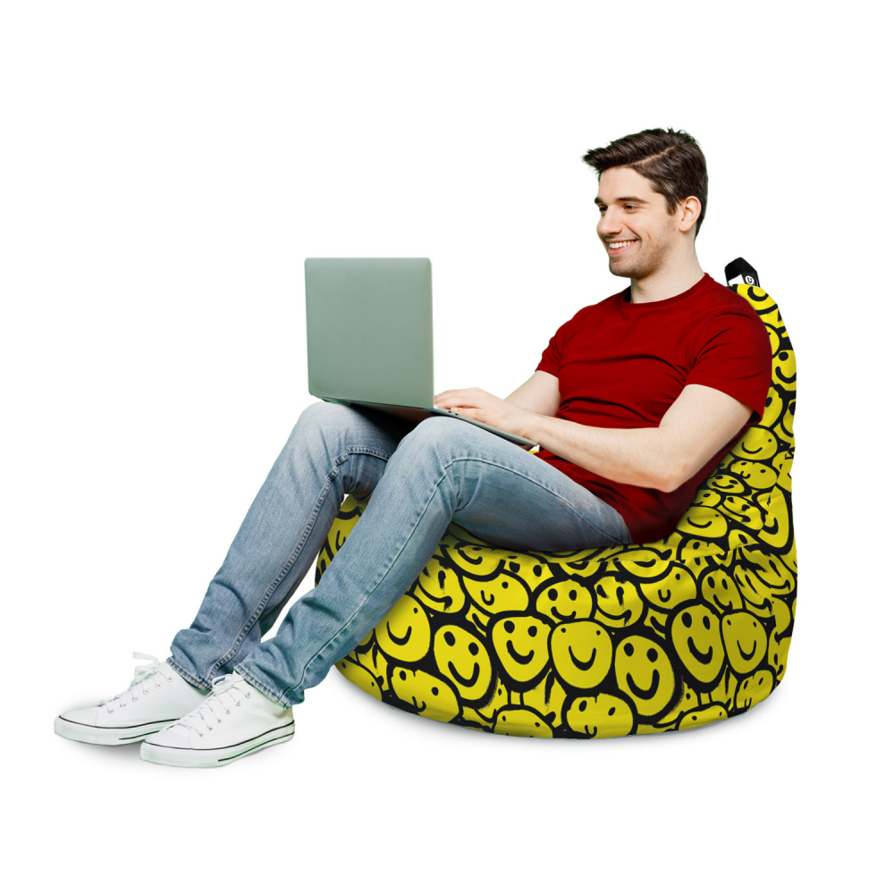 Fotoliu Puf Updeco Big Chill Smiley Galben - imagine 3
