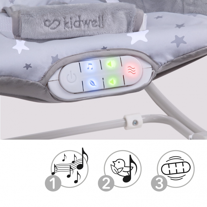 Balansoar Multifuncțional Kidwell Pino Gri cu Sunete - imagine 4