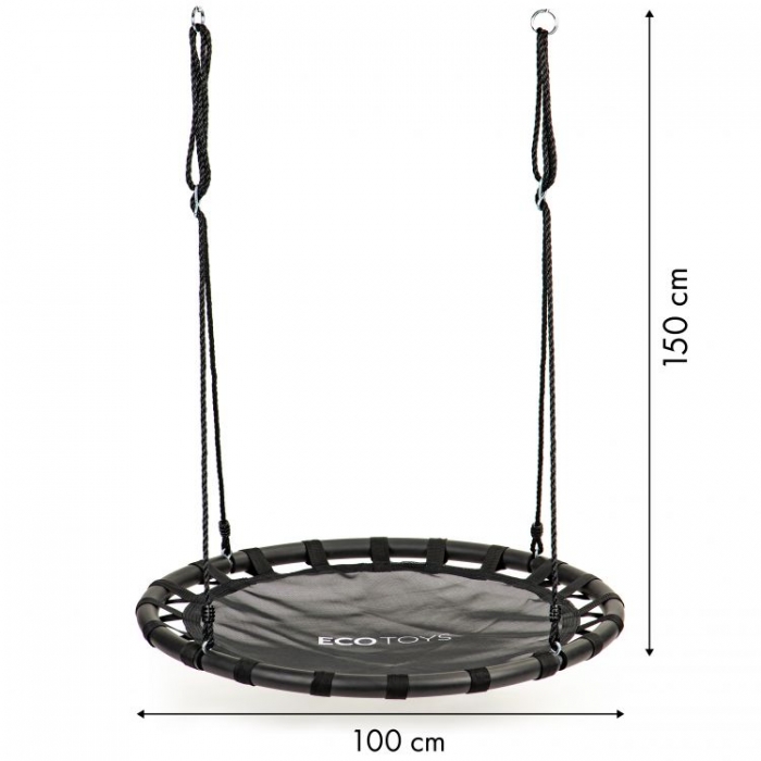 Leagan Ecotoys Cuib Barza 100 cm Negru - imagine 3