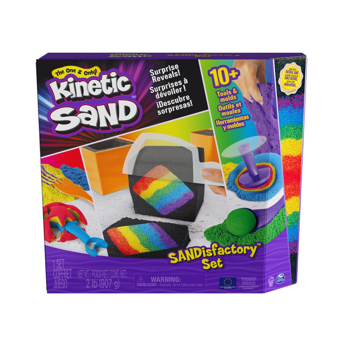 Set Kinetic Sand 900g cu 7 unelte și 6 matrițe