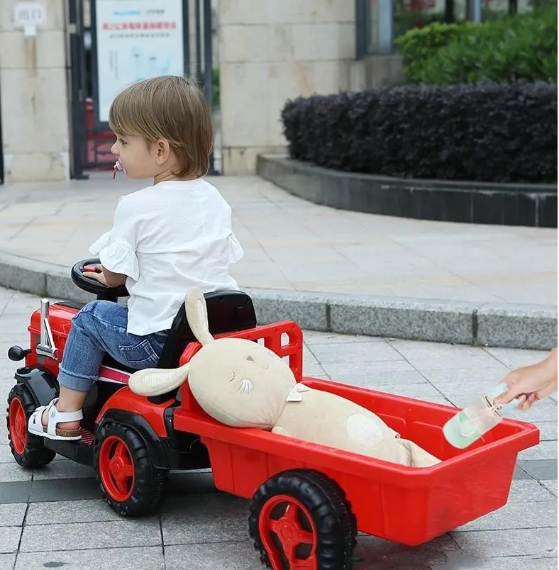 Tractor Electric Nichiduta King Track cu Remorca Rosu - imagine 3