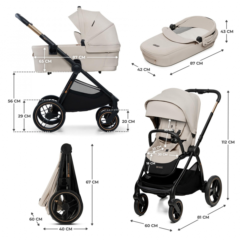 Kinderkraft Nea 2.0 Soft Beige - Carucior 2 în 1 - imagine 2