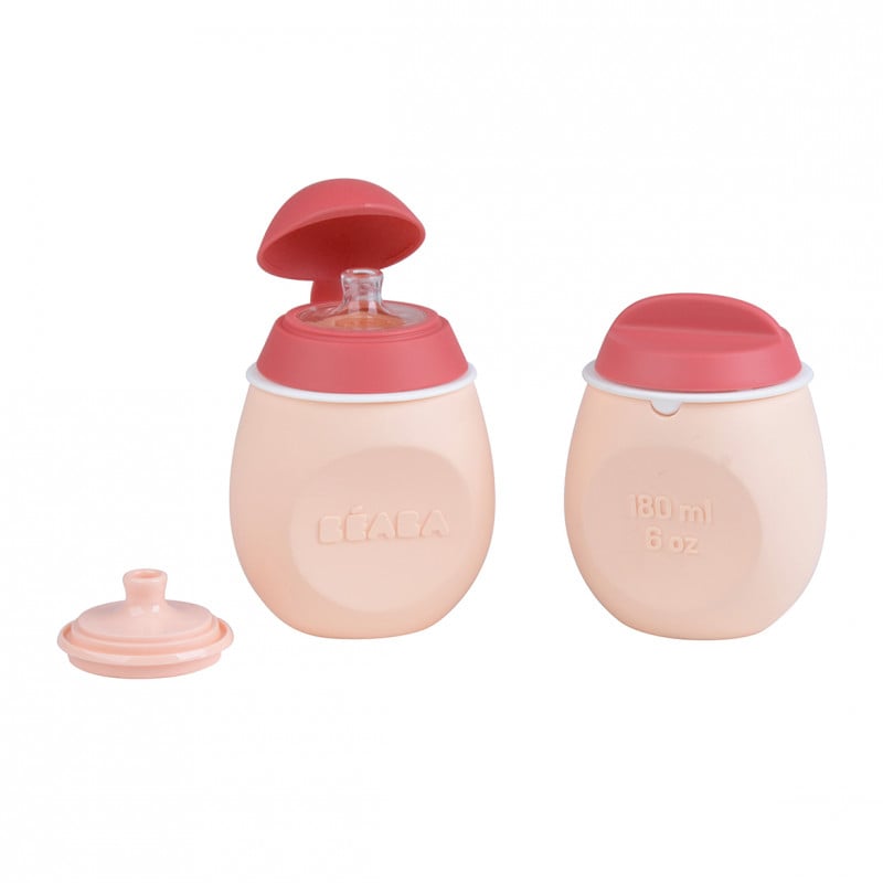 Set Beaba BabySqueez 2 in 1 Roz | Recipient Piureuri