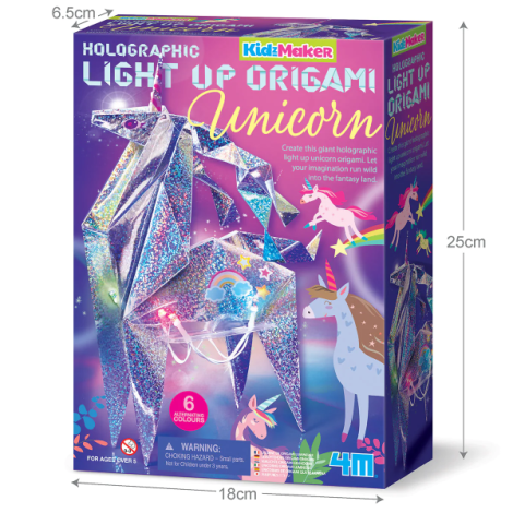 Set Origami Unicorn Holografic cu LED - 4M