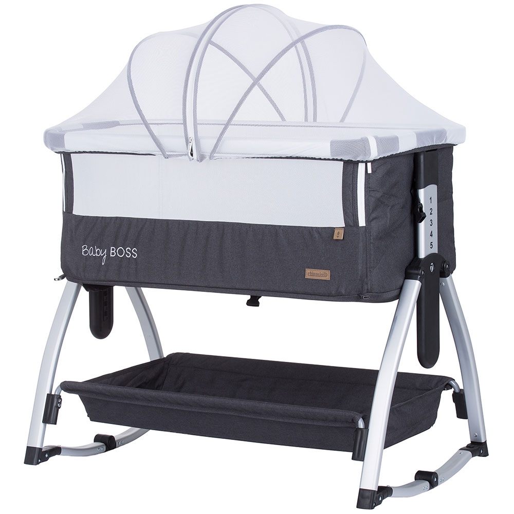 Patut Co-Sleeper Chipolino Baby Boss Anthracite - imagine 8