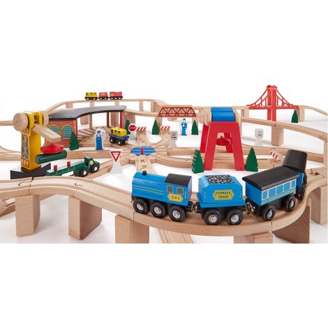 Set Trenulet Lemn Melissa&Doug 130 Piese - imagine 7
