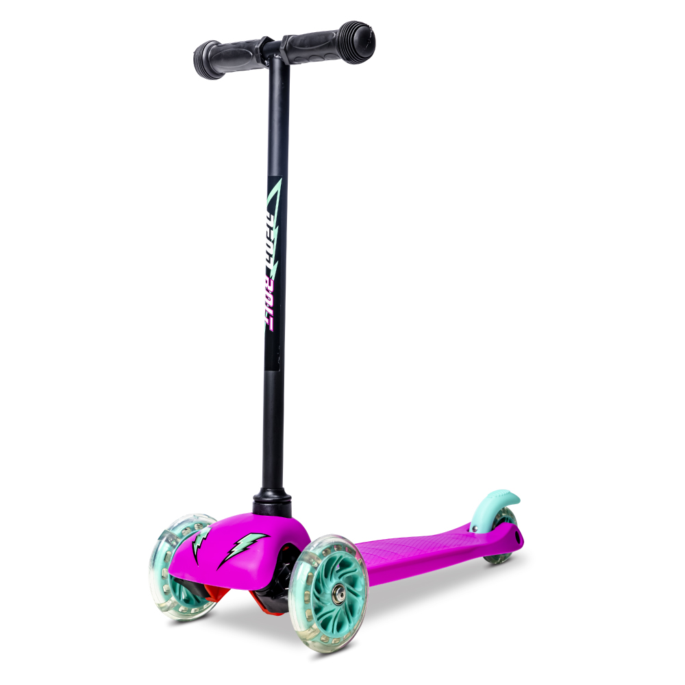 Trotineta Neon Bolt Pink 3 Roti LED - imagine 6