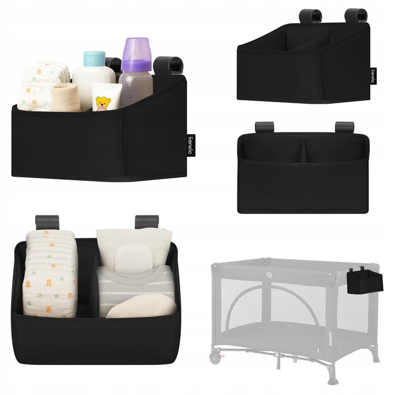 Organizator Lionelo Sidepocket S Negru - 2 Compartimente - imagine 2