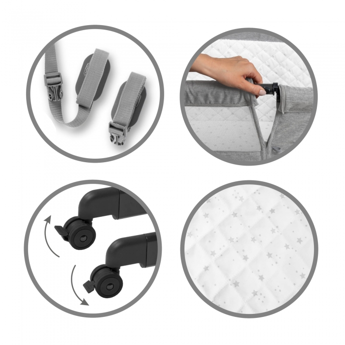 Patut Kidwell Snuzzy Gri, Laterala Culisanta 3-in-1 - imagine 4