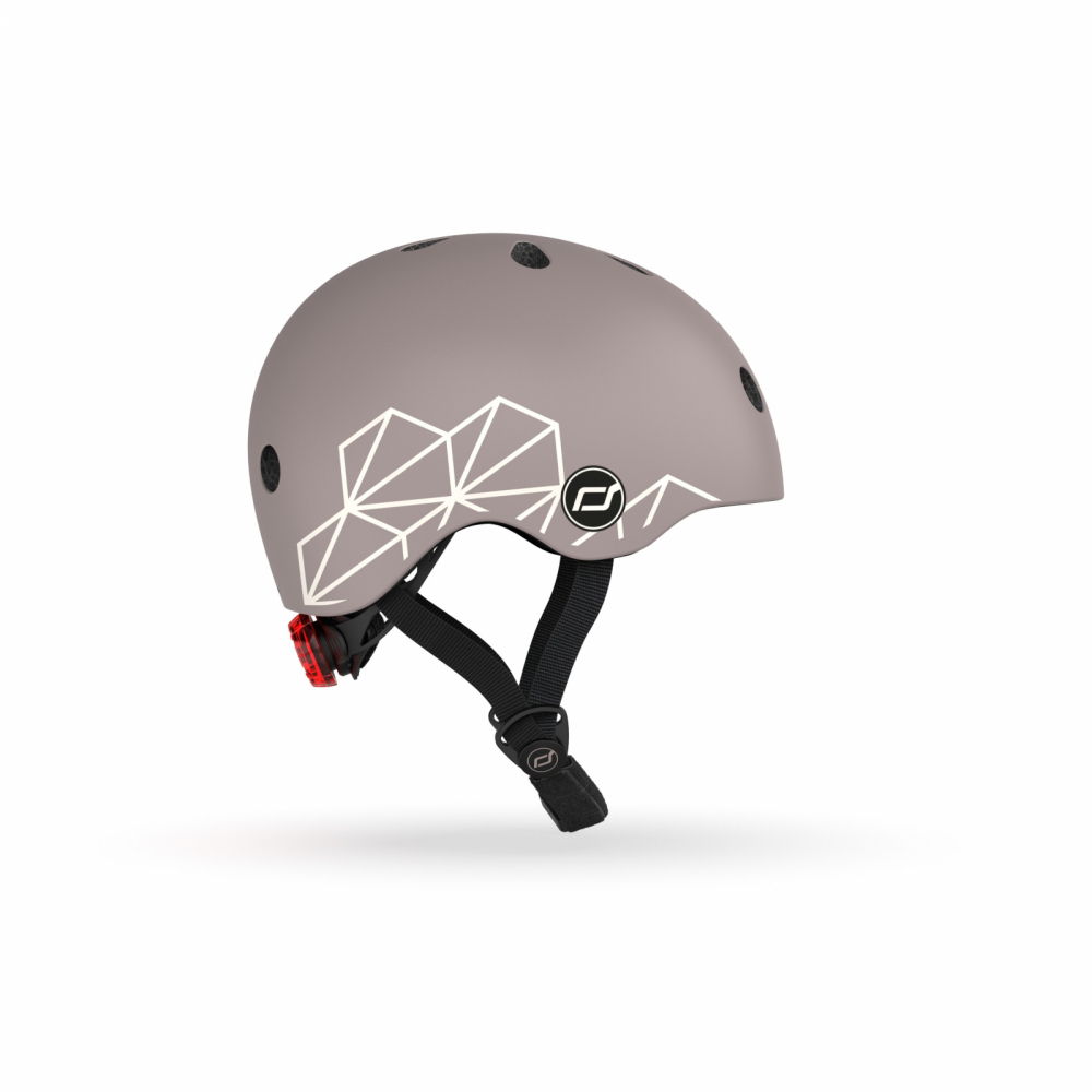 Casca copii Scoot and Ride cu LED Maro 45-51cm