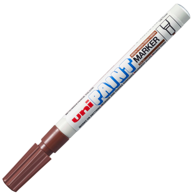 Marker Uni-ball cu vopsea ulei, 0.8-1.2mm, Maro