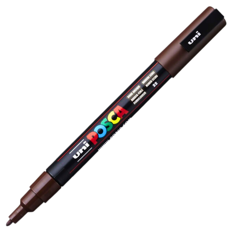 Marker Posca PC-3M Maro | Vopsea Apă, Vârf Fin