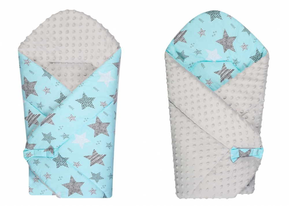 Paturica de împachetat Duetbaby Blue Stars 80x80 cm
