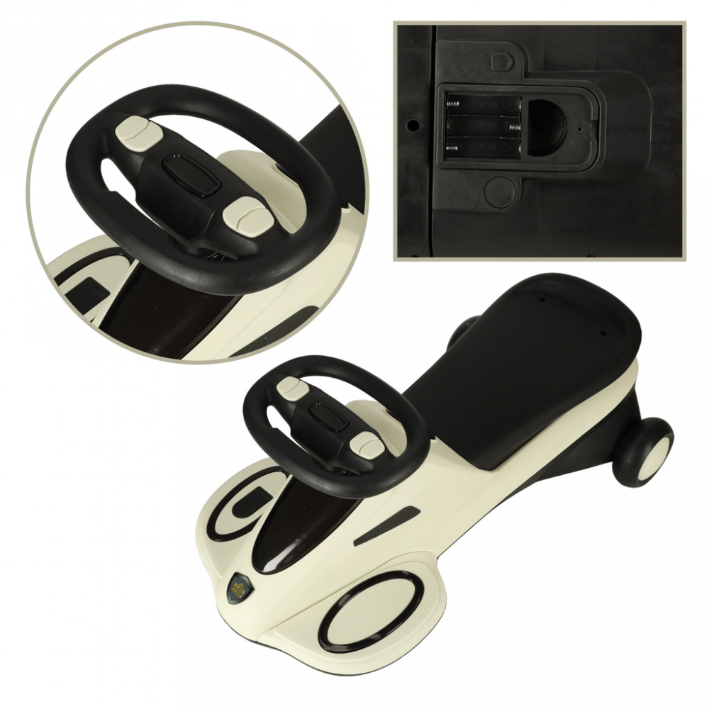 PlasmaCar Ikonka Beige/Black, fara pedale, LED - imagine 3