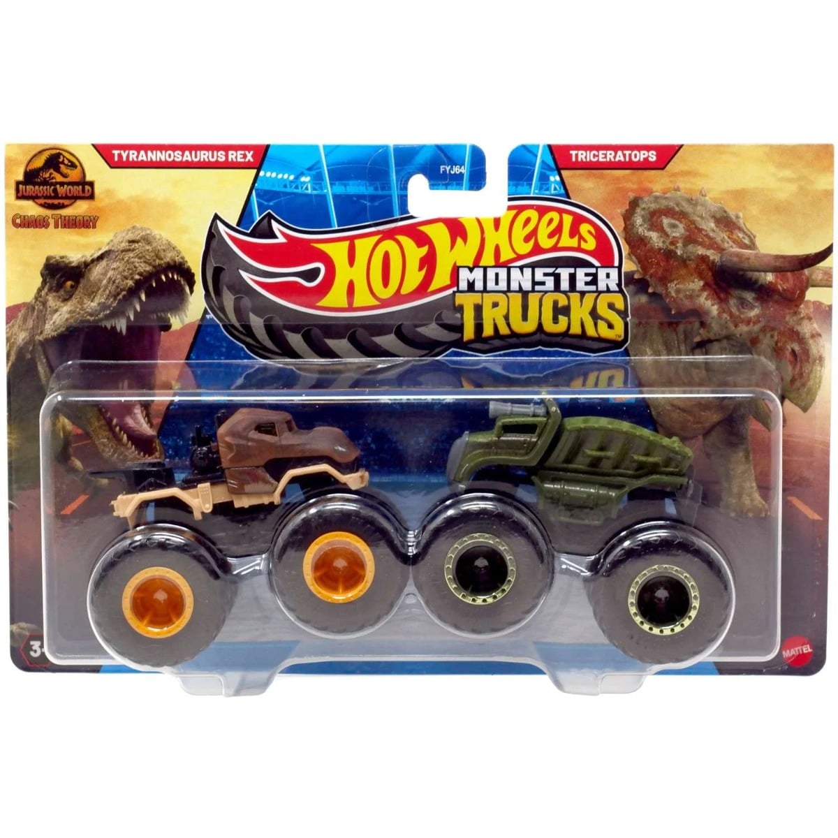 Set 2 Masini Hot Wheels Monster Trucks Jurassic World