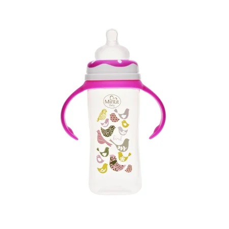 Biberon Minut Baby 270ml cu manere roz - imagine 3