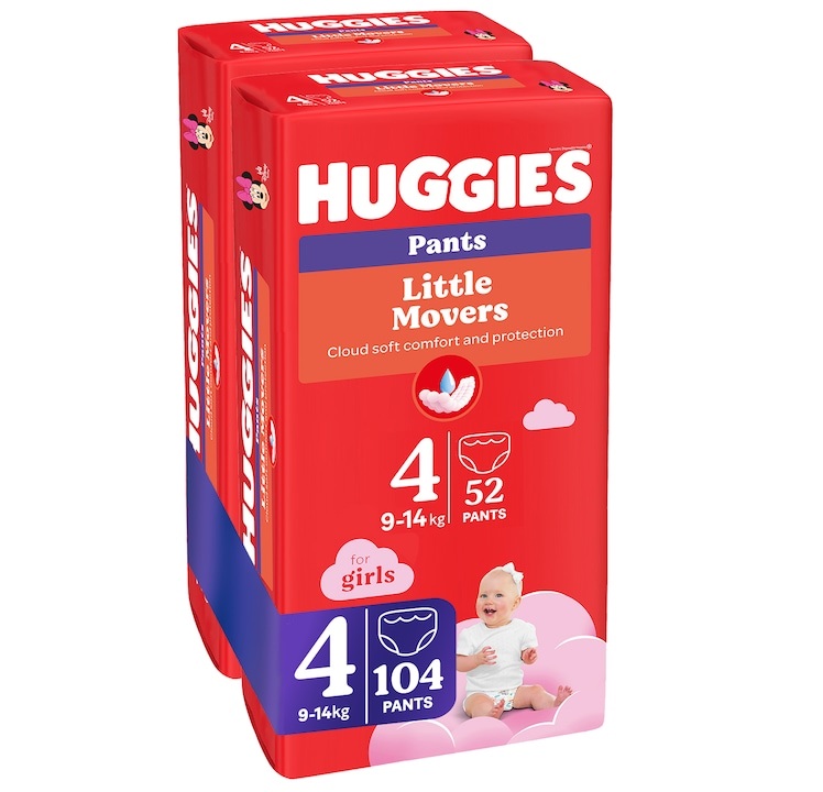 Scutece Huggies Little Movers Fete 9-14kg 104buc