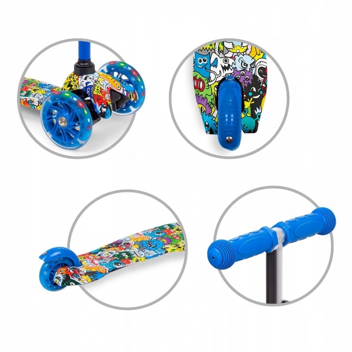 Kidwell Uno Monsters Trotinetă LED Ghidon Reglabil - imagine 7
