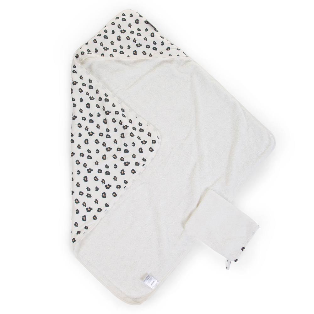 Prosop cu Gluga Childhome Leopard, Absorbant - imagine 2