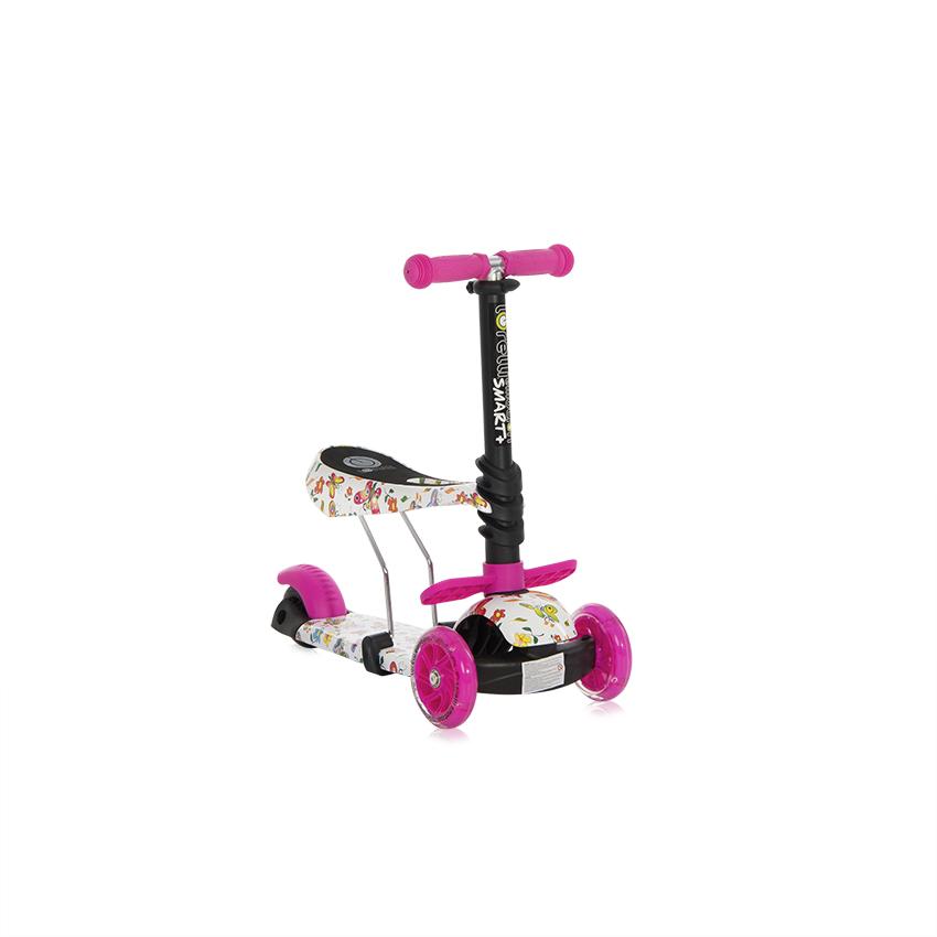 Trotineta Lorelli Pink Butterfly 3 Roți LED - imagine 5