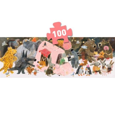 Puzzle Djeco Fiesta Animalelor 100 Piese - imagine 4
