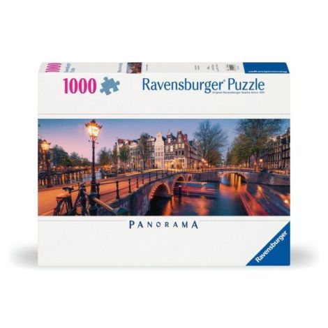 Puzzle Amsterdam 1000 piese - Scena nocturnă Ravensburger - imagine 2
