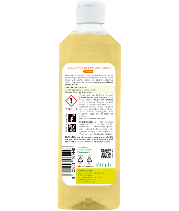 Detergent Bio Planet Pure Lemn Portocale 510ml