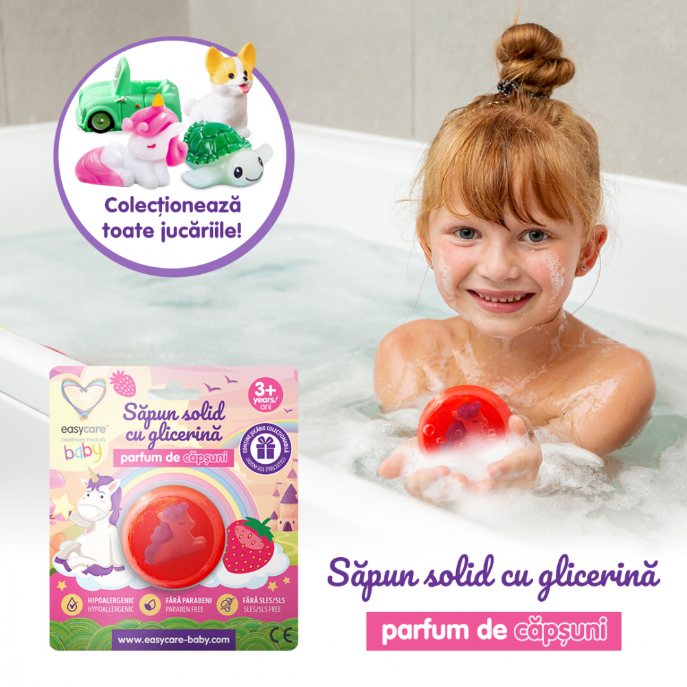 Săpun solid cu glicerină Easycare Baby, căpșuni 100g