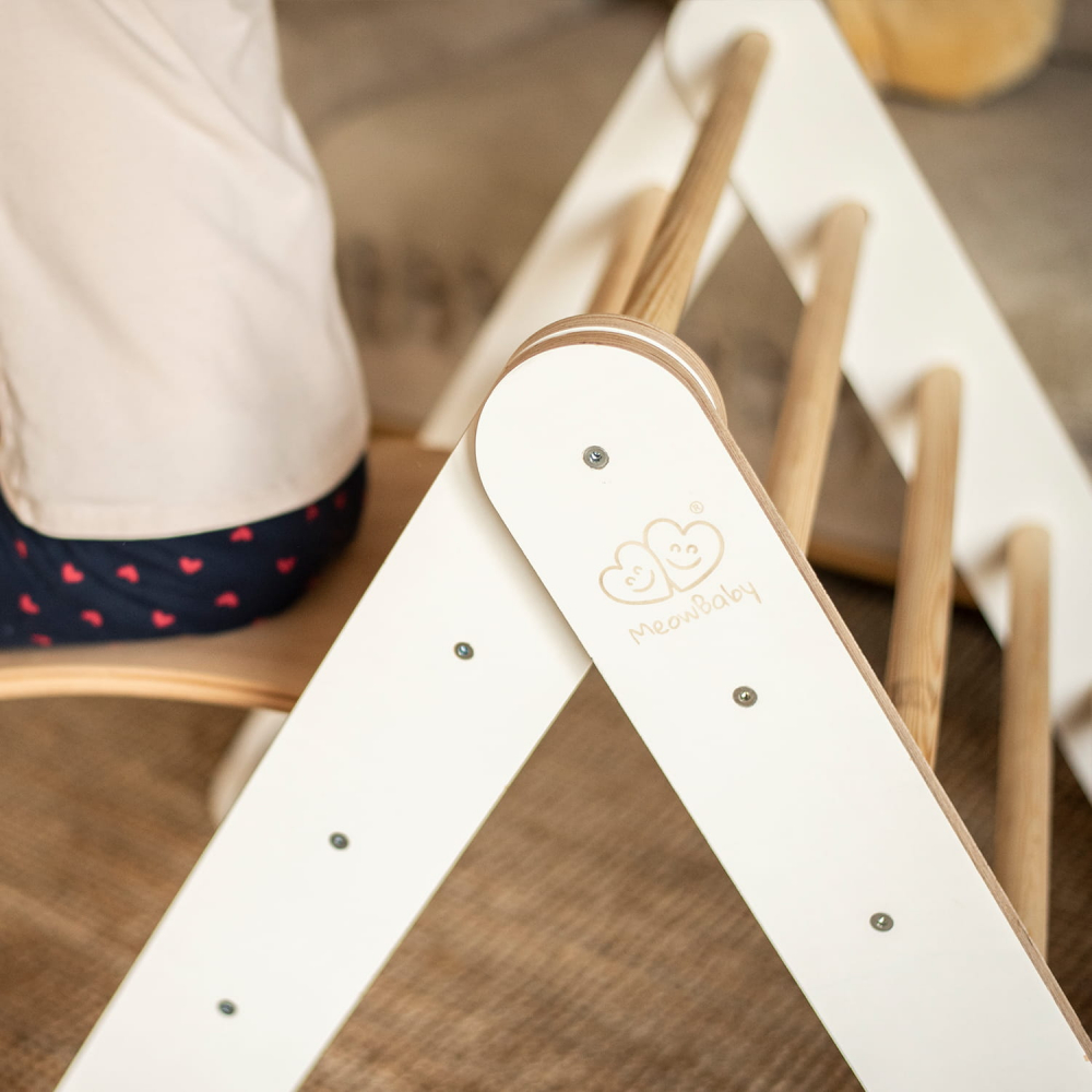 Scara Pikler Montessori MeowBaby Alb - imagine 6