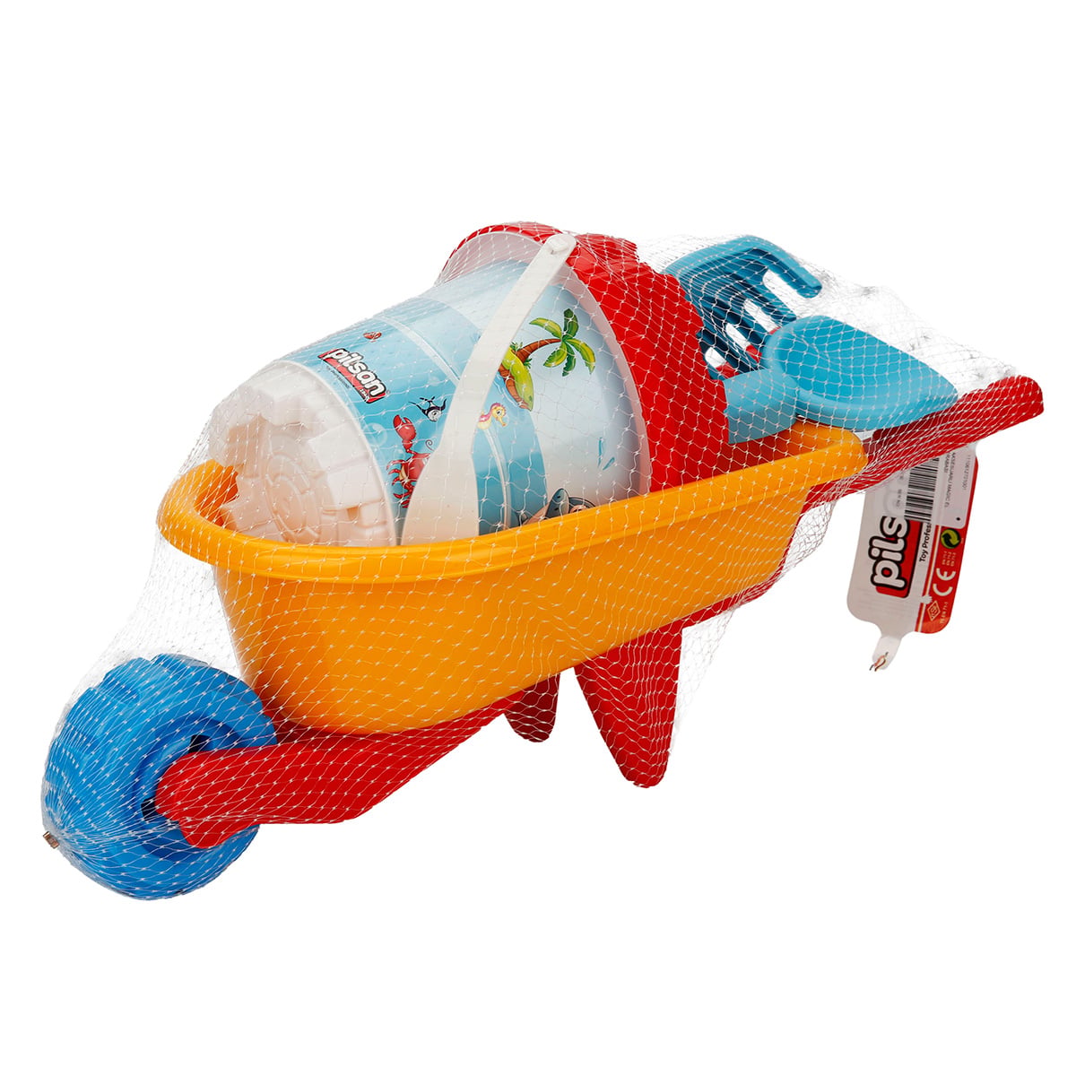 Set jucării nisip Pilsan, roaba cu 5 accesorii