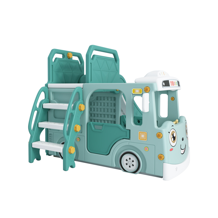 Happy Bus Green 3in1 | Tobogan + Baschet - imagine 9
