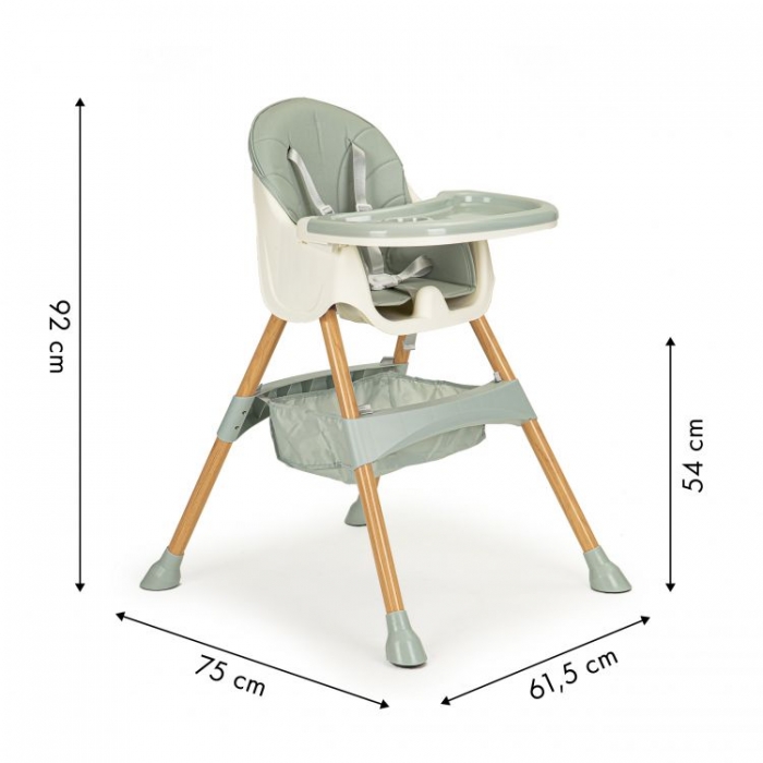 Scaun de masa 2 in 1 Ecotoys Azure, Husa lavabila - imagine 2