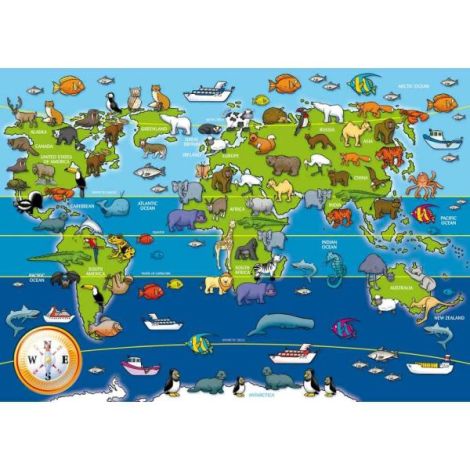 Puzzle Harta Animale Ravensburger 60 Piese