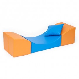 Canapea Confort Novum Albastru-Orange | Design Pliabil