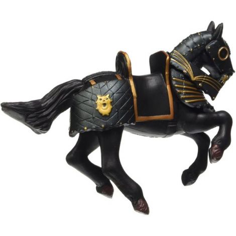 Papo Figurina Cal Negru In Armura - Cavaler Medieval Jucărie - imagine 3