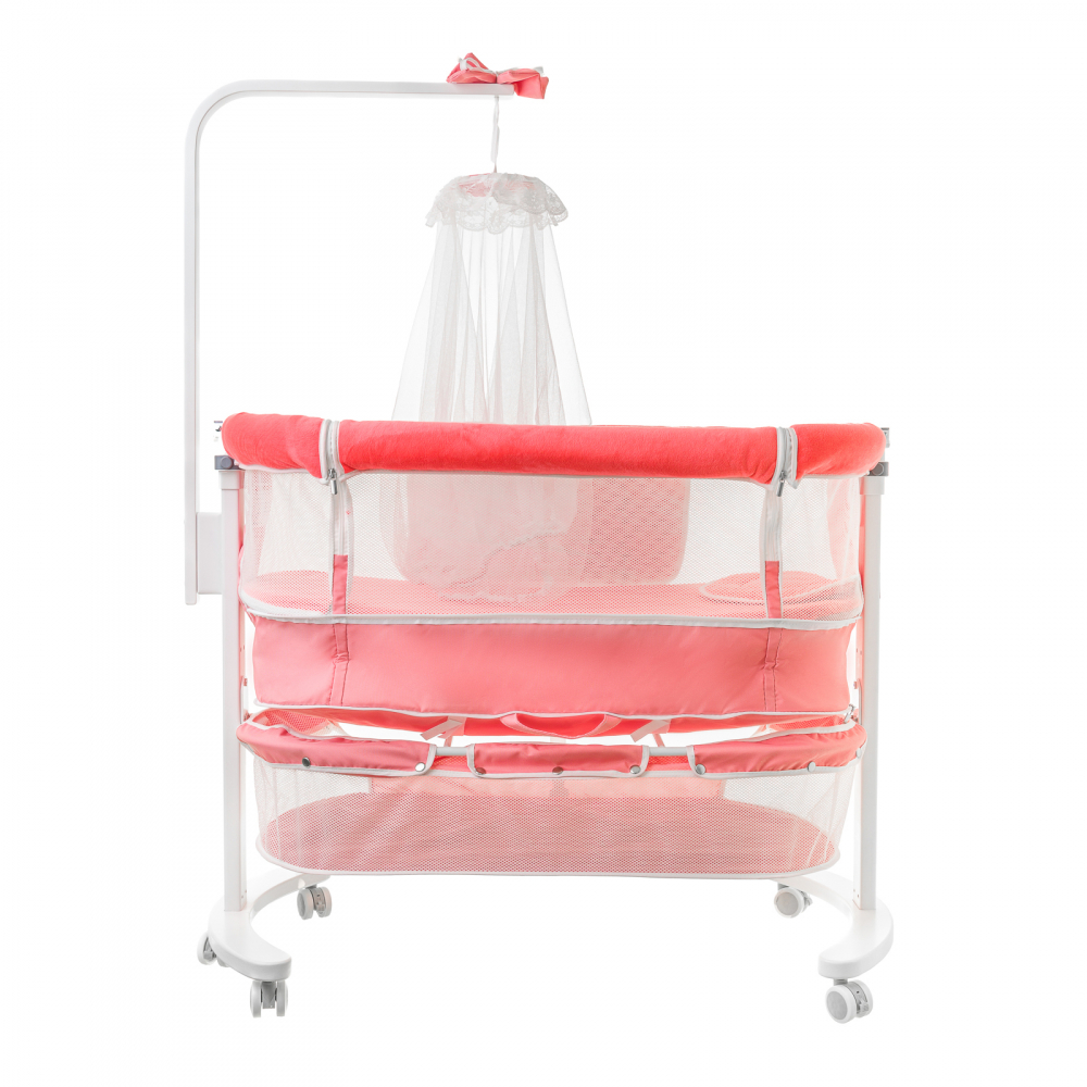 Patut Co-Sleeping Bebesleep cu Baldachin Coral - imagine 4
