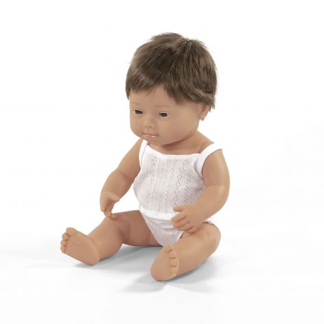 Păpușă Educativă Miniland Baietel 38 cm cu Sindrom Down