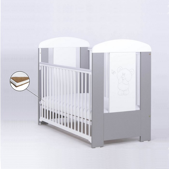 Patut Culisant Drewex Bear Silver cu Saltea