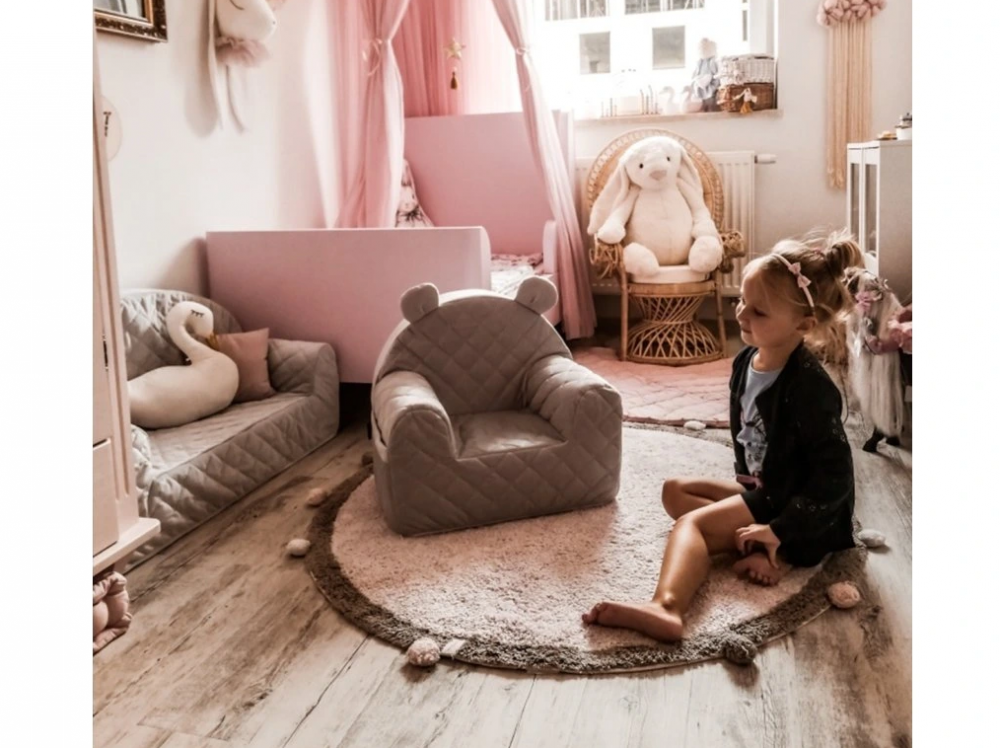 Canapea Babysteps Velvet Gri | Siguranță și Confort - imagine 3
