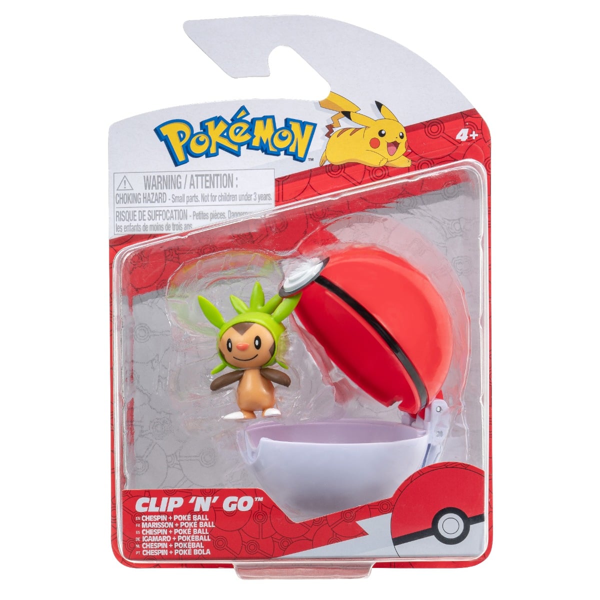 Figurina Pokemon Chespin in Poke Ball Clip N Go