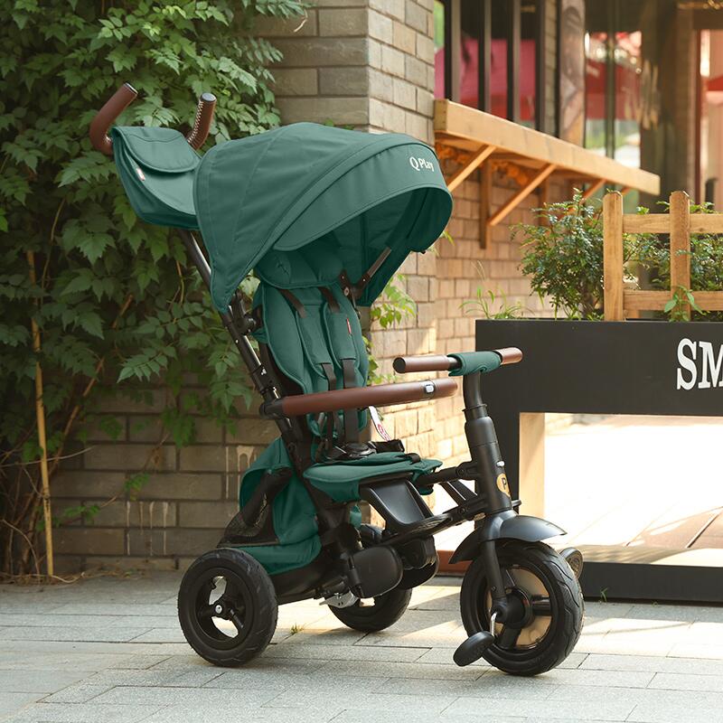 Tricicleta QPlay Rito Deluxe Verde, Pliabilă - imagine 3