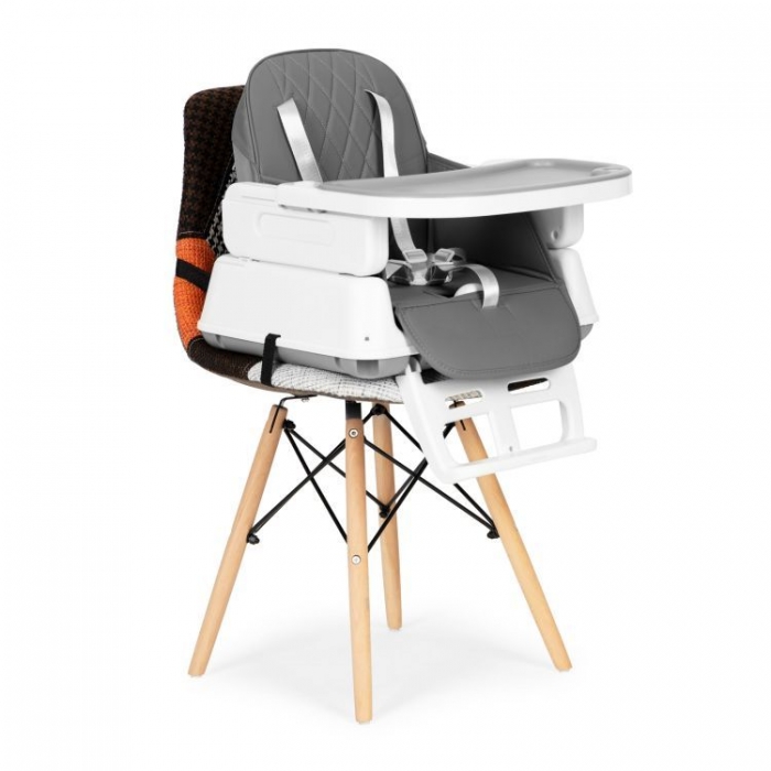 Scaun de masă 3 în 1 Ecotoys HA-009 Gri, Modular - imagine 6