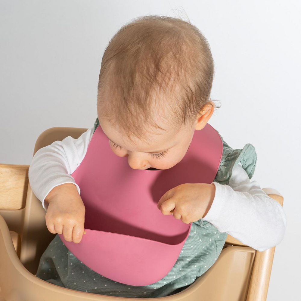 Bavetica Reer Silicon Eat'n Tidy Roz cu Buzunar - imagine 5