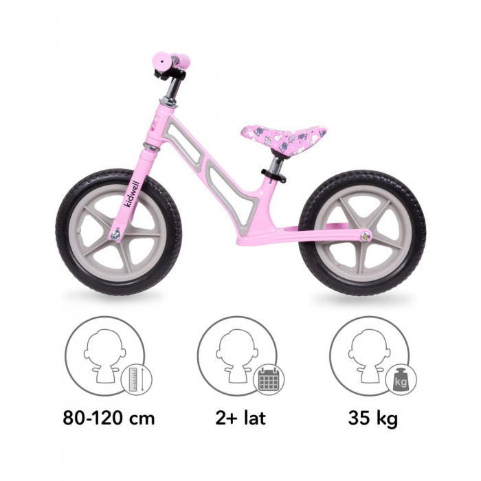 Bicicleta Kidwell Comet Pink Gray 12" - imagine 3