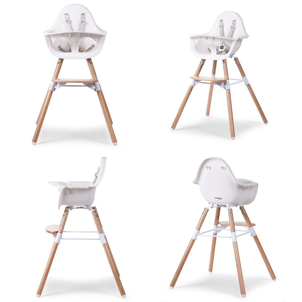 Scaun de masa reglabil Childhome Evolu 2, Natural/Alb