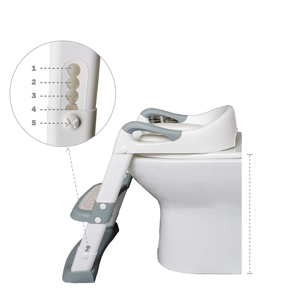 Reductor Toaleta Little Mom Safe Grey cu Manere - imagine 3